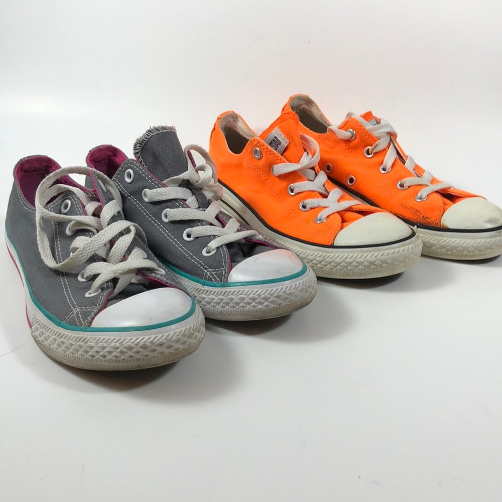 Two pair of converse shoes for teens size 3